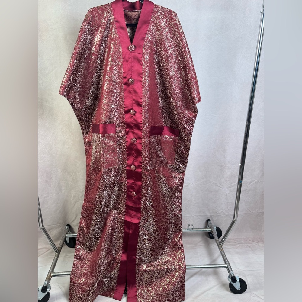 Elegant Burgundy Satin Bubu